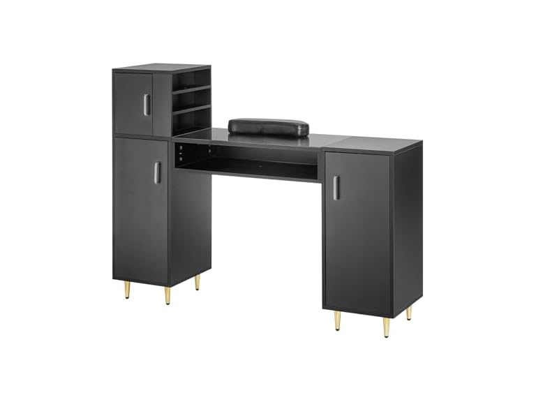 VEVOR Manicure Table, Glass Top Nail