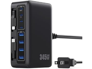 345W USB C 10 in 1 Retractable Wall Charger