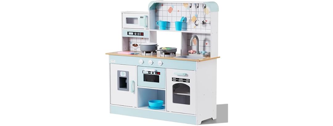 Play Kitchen for Kids, Wooden Toy Kitchen Set