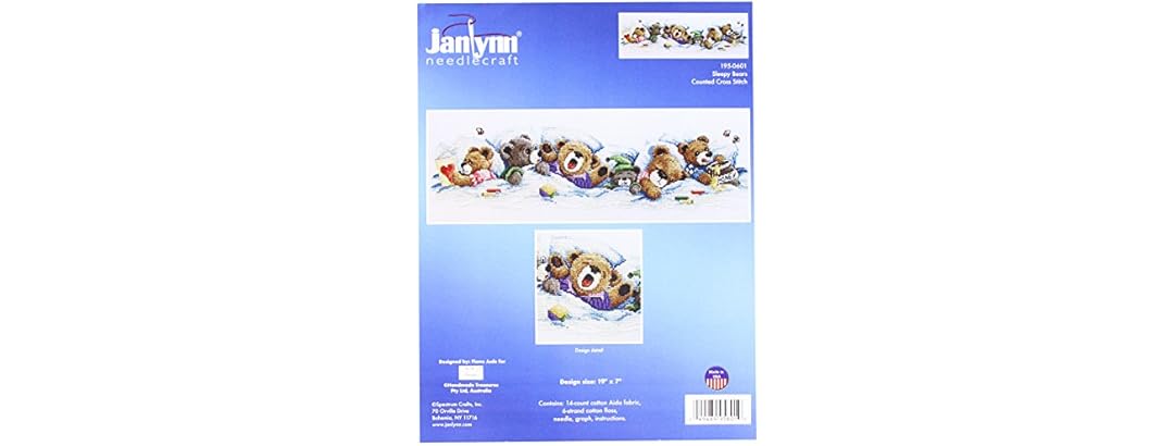 Janlynn Sleepy Bears Cross Stitch Kit