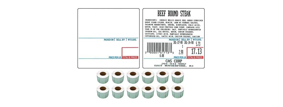 CAS CAS LST-8020 Direct Thermal Labels - 12