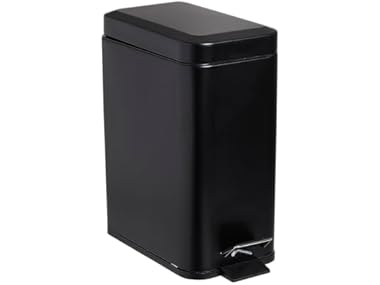 5L Stainless Steel Step Trash Can Black