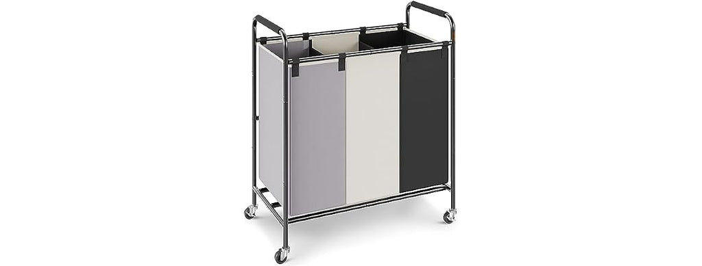 3-Section Laundry Basket, Heavy Duty Laundry