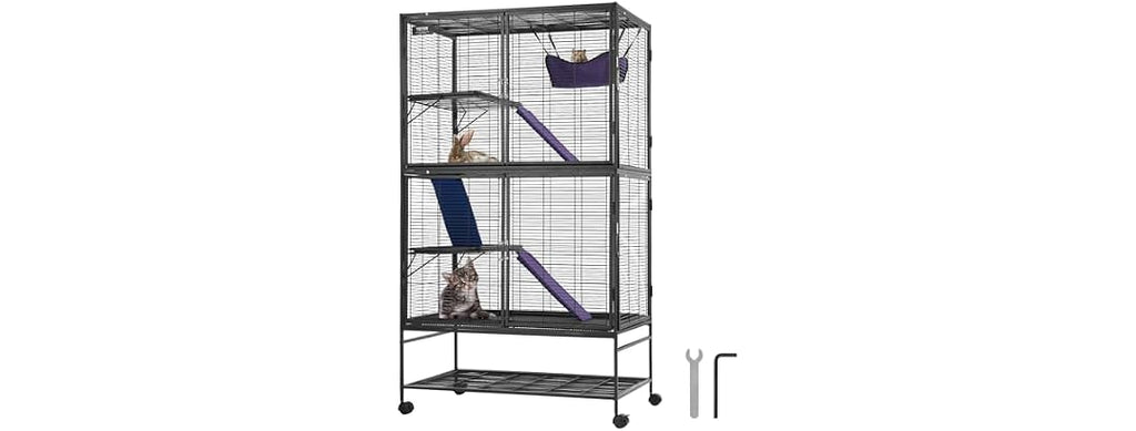 VEVOR 64.6" Rolling Metal Ferret Cage
