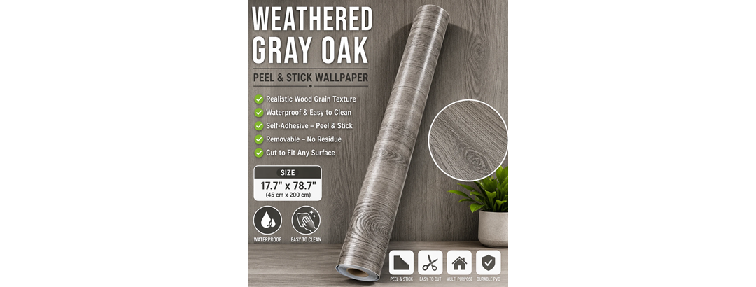 6Pk Peel & Stick Wallpaper  17.7 x 78