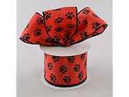 Craig Bachman Red Paw Print Ribbon 2.5"