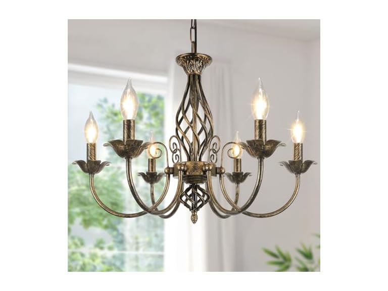 VerRon B0FR8LDPSM 6-Light Farmhouse Candle Chandelier