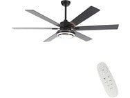 Black LED Ceiling Fan w/ Remote- Choose 62" or 72"