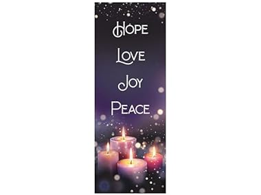 Christian Brands Advent Candles X-Stand Church Banner, 2' x 6'