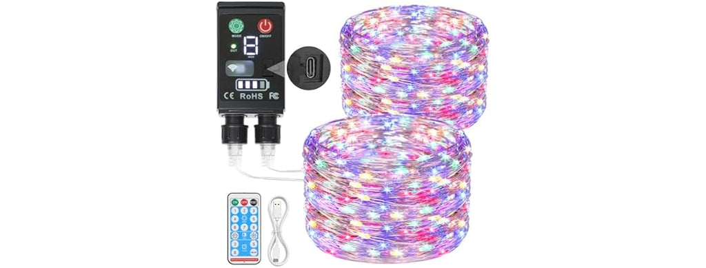 Lakumu 2-in-1 Rechargeable Fairy Lights Battery Operated