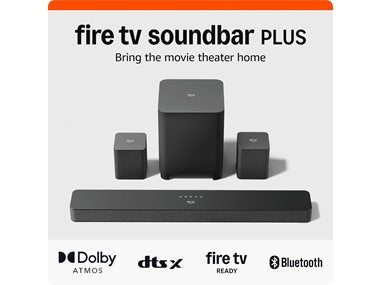 Amazon Fire TV 5.1 Soundbar Plus, Subwoofer & Surround Speakers