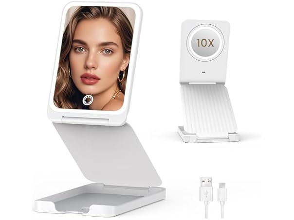 LAMPICK Travel Makeup Mirror with Lights