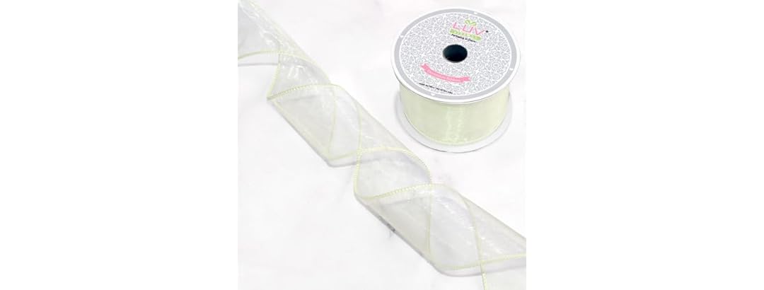 Wired Organza Ribbon 2.5" 10 Yd Ivory