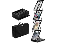 Foldable Magazine Display Rack, 4-Tier Brochure