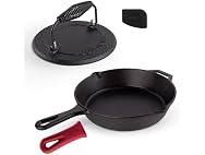 Cuisinel Cast Iron Skillet + Press Set 10"