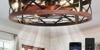 19'' Caged Ceiling Fans With Lights And
