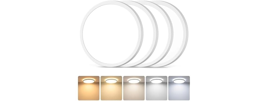 GoBright 7in White LED Ceiling Lights 4PK