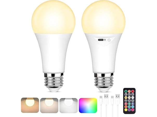 Yochoice Rechargeable Battery Operated Light Bulb with Remote