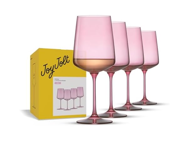 JoyJolt Sidney White Wine Glasses, Set of 4