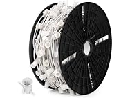 Commercial 500 FT LED Lights Sockets Outdoor, White