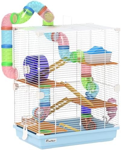 PawHut 18" 5 Tier Hamster Cage with Tubes and