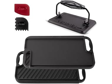Cuisinel Cast Iron Griddle w/ Burger Press