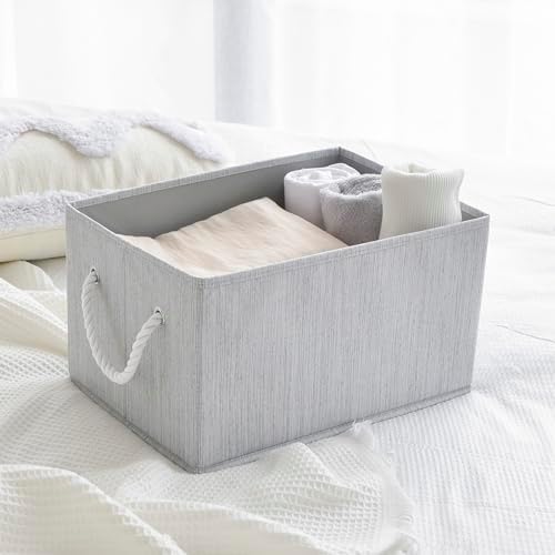 CROS Storage Baskets for Shelves 2 Pack, Grey, 