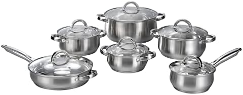12-Piece Cookware Sets with Glass Lid
