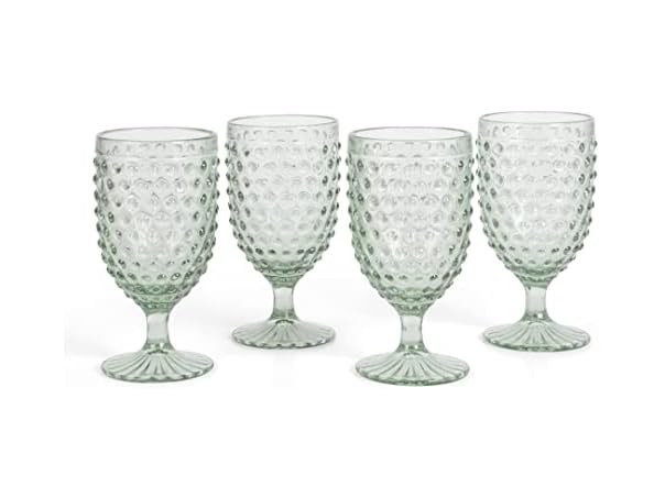 Martha Stewart Chauncey 4PK Hobnail Goblets