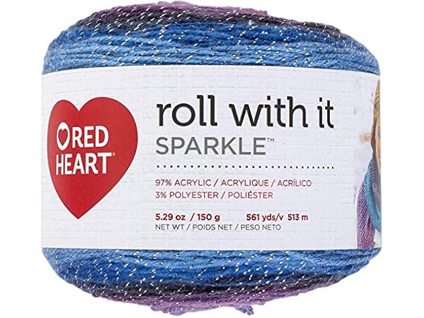 Red Heart Roll with It Sparkle Yarn - Amethyst