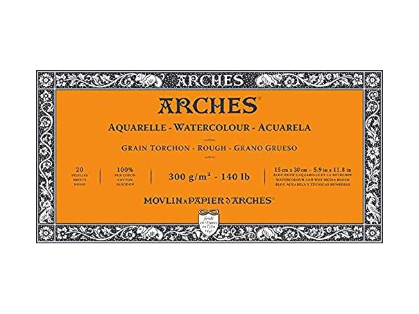 Arches 20-Sheet Watercolour Pad 15x30cm 300g
