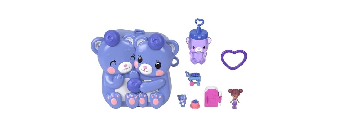 Polly Pocket Dolls and Playset, Blueberry Besties Compact