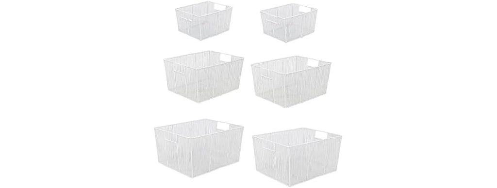 happimess Nesting Wire Metal Storage Baskets for Shelves Set of 6