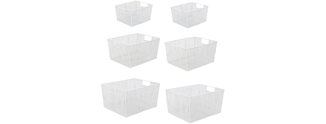 happimess Nesting Wire Metal Storage Baskets for Shelves Set of 6