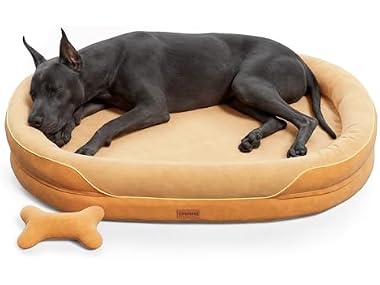 CWAWZ Brown XXL Orthopedic Dog Bed 53"