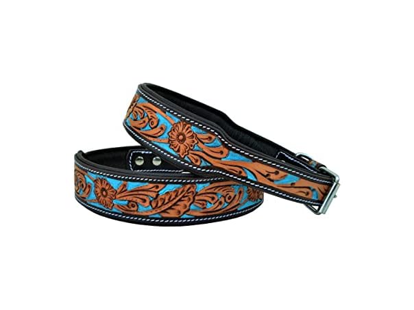 Affilare Leather Dog Collar Western Style Hea