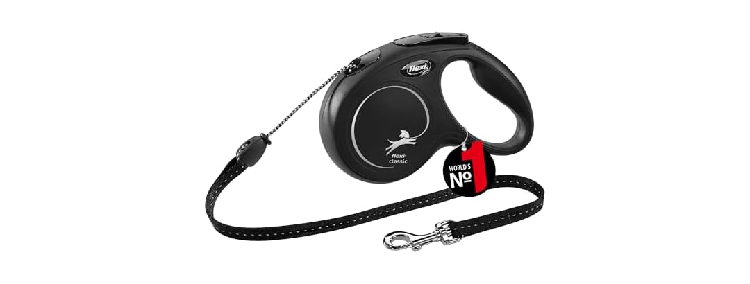 Flexi New Classic Retractable Lead, M Cord Black