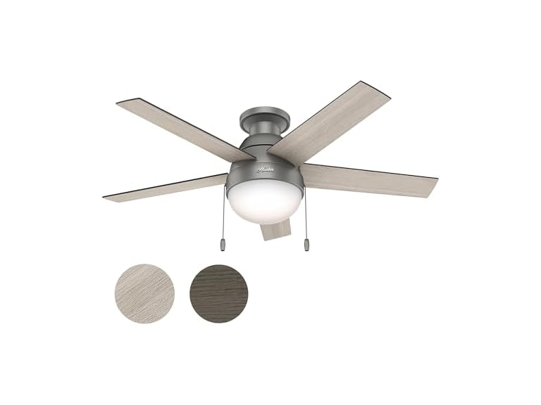 Hunter Fan 46" Matte Silver, Contemporary