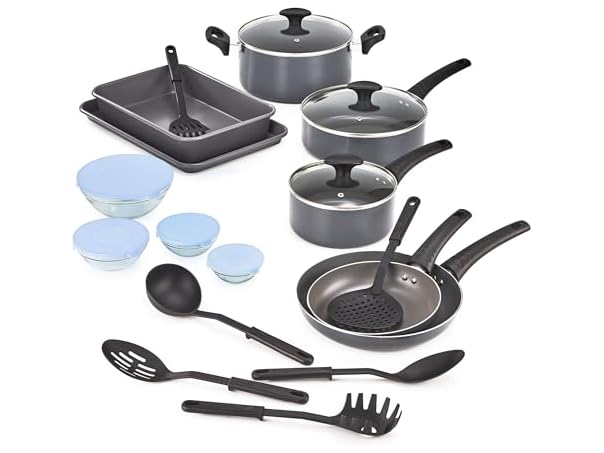 BELLA Nonstick Aluminum Set w/ Glass Lids