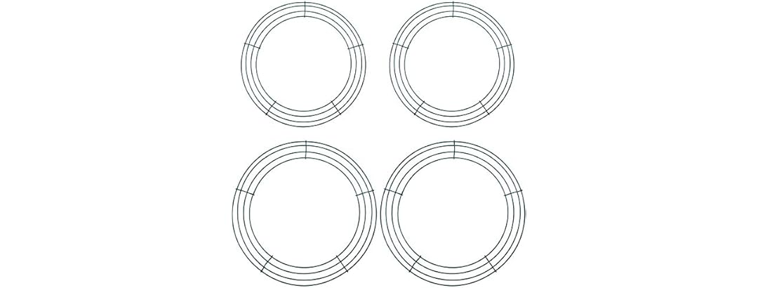 4 Pack 12 & 14" Metal Wire Wreath Frame