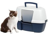 IRIS USA Large Corner Cat Litter Box with Lid