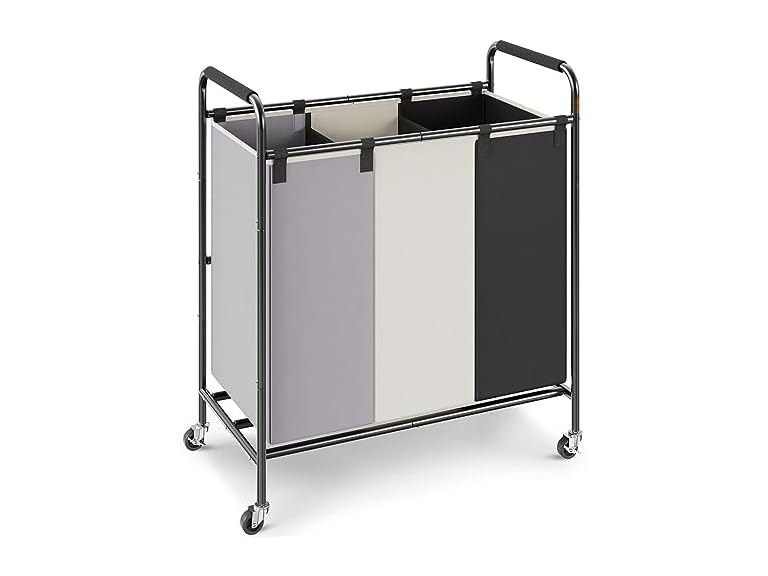3-Section Laundry Basket, Heavy Duty Laundry