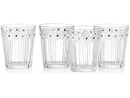 Painted Daisy Double Old Fashion Glasses Set of 4
