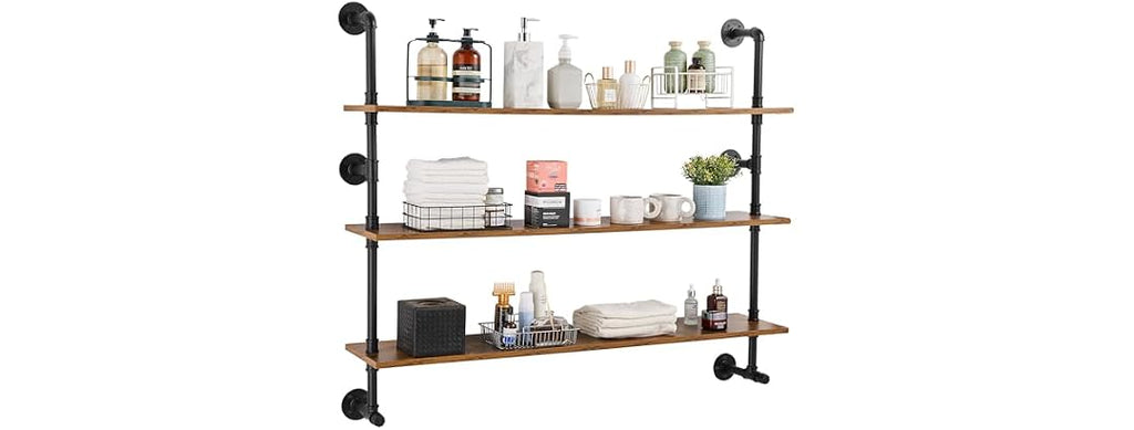 Industrial Pipe Shelf, 2 Tier 24x7.87in