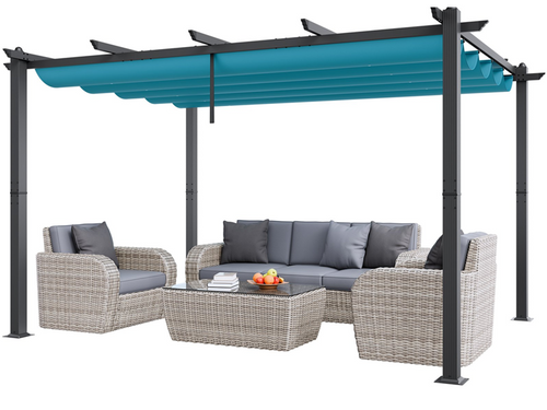 10'x13' Outdoor Retractable Pergola with 0700