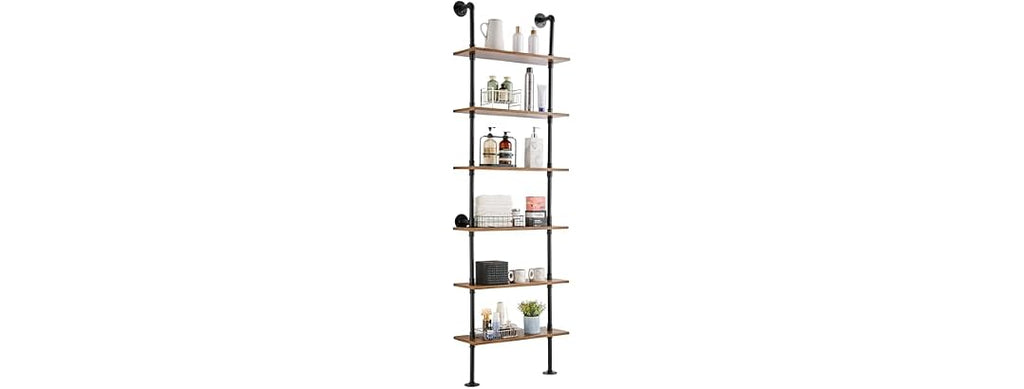 Industrial Pipe Shelf, 6 Tier 24x9.84in