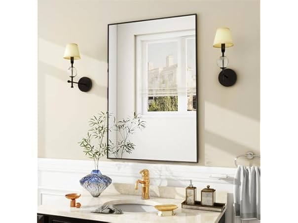 Wall Mirror, 24" X 36" Black