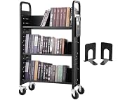 Book Cart, 330 lbs Library Cart, 31.1" x 15.2"