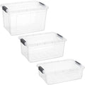 Superio Clear Storage Boxes with Lid, 3 Pack 