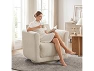 Beige Swivel Chenille Armchair